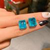 Schmuck Imitation Paraiba Diamant Damen Anhänger Ohrstecker Haupt 12 * 16 9 * 12