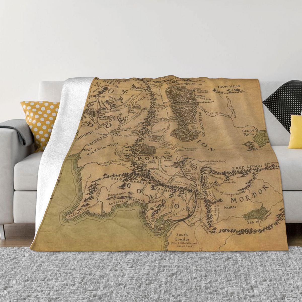 Карта Кольца Владык 2024 Сверхмягкое микрофлисовое одеяло 30x40in