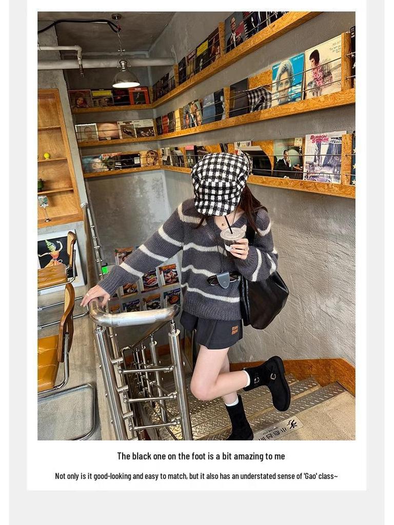 Women's Retro Motorcycle Buckle Boots - 2025 New Skinny Design, Round Toe, Thick Sole, Chunky Heel, Height Increasing, Mid-Calf, Autumn/Winter Style.