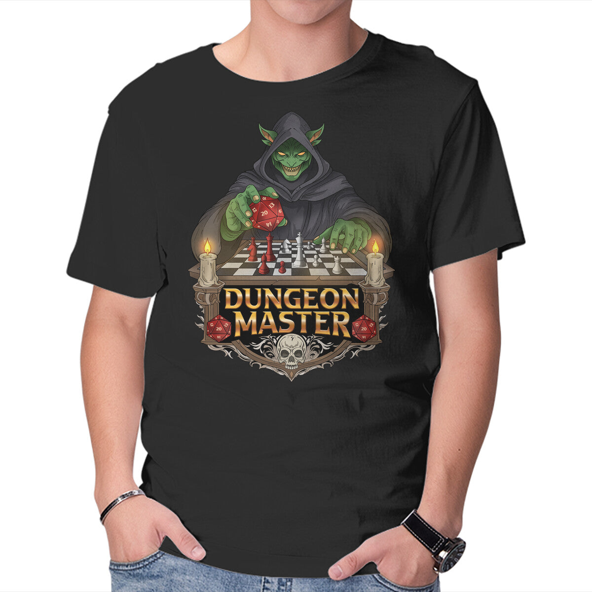 Unisex Crew Neck T-Shirt Dungeon Master Mind Graphic Short Sleeve Casual Tee XXL