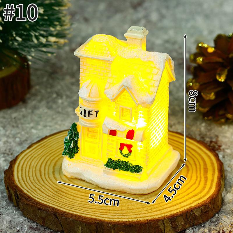Christmas Home Decoration Xmas Desk Accessories House Micro Landscape Santa Claus Figure Christmas Gift for Women Girls