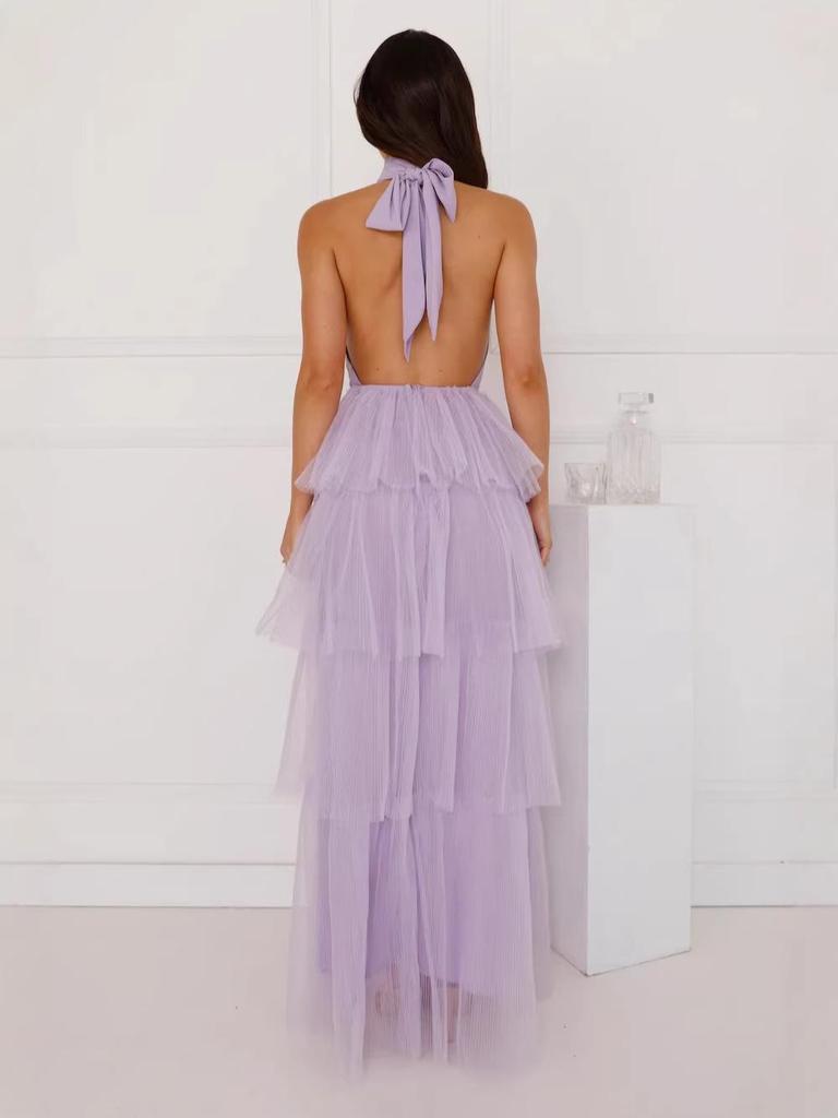 European & American Halter Backless Mesh Skirt Dress - Women's Fashion 2026.