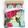 Hummingbird Hibiscus Flower Retro Bedding Set 3pcs Duvet Cover Pillowcase Kids Adult Quilt Cover Double Bed Set Home Textile