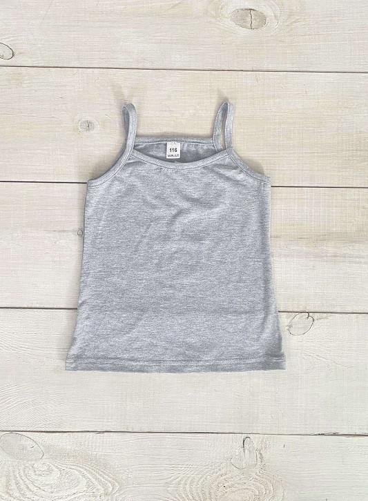 

Однотонна майка для дівчинки – М яка дихаюча тканина та зручна посадка, Літо, 6289-036-1 HC 110 срібний