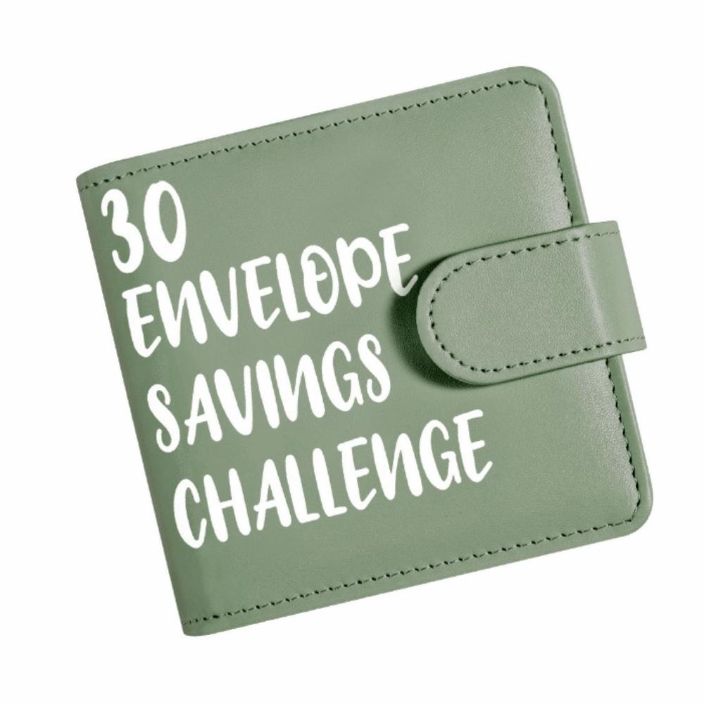 

Маленький органайзер большой вместимости с конвертами для наличных, органайзер для конвертов для наличных на кольцах, 30-дневный челлендж зелёный