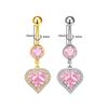 Schicker Schmetterling Herz Bauchnabelpiercing Pink Damen Nabel für Geburtstag und Feier
