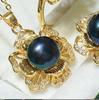 Three-Piece Freshwater Pearl Necklace Set with 3D Flowers: 8-9mm Pearls, High Luster, Slight Imperfections, Multiple Colors