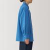 MUJI Men's Washi-Blend Poplin Shirt, Blue, Size L, BG1RFA4A