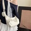 Large Capacity Lightweight Shoulder Bag Cream Color Simple Dumpling Bag  Students