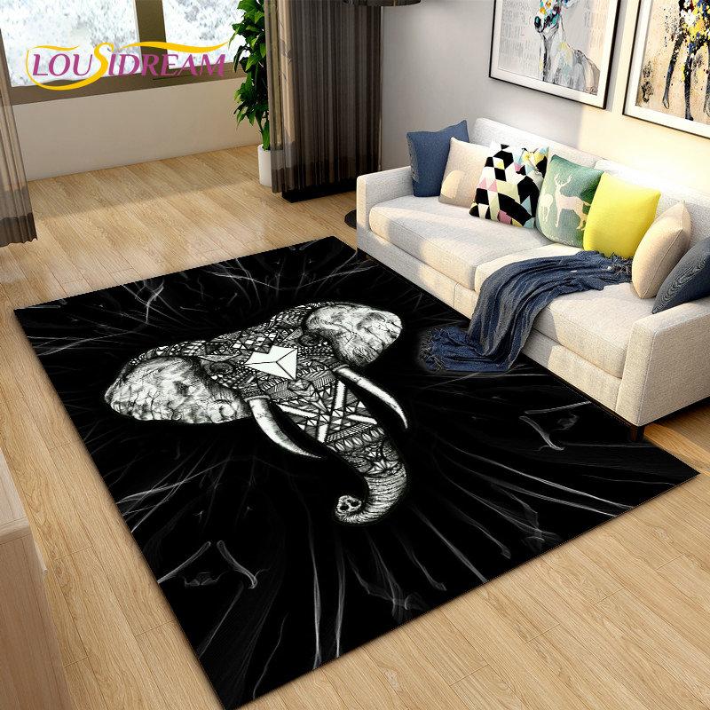 Elephant Ganesha Series  Area Rug Large,Carpet Rug for Living Room Bedroom Sofa Doormat Decoration,kids Play Non-slip Floor Mat