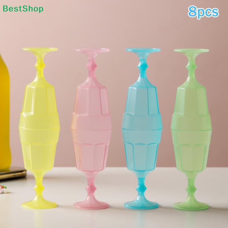 8 Piezas Copas de Vino de Plástico Mini Copas de Vino Tinto Elegantes Copas de Cóctel Para Fiestas Bares Bodas Copas de Cóctel Vasos Coloridos