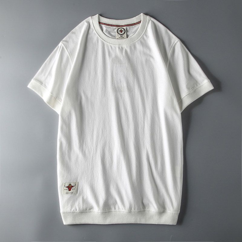Heavy Weight Cut Label Retro Export Original Single Half Sleeve T-Shirt