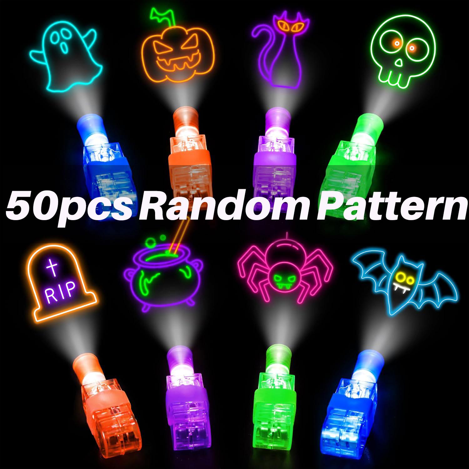 10/50 Stück Halloween LED Fingerprojektor Lichter Leuchten im Dunkeln Aufleuchtende Fingerprojektor Lichter Halloween Party Mitgebsel Goodie Bag