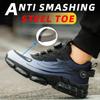 Rotating Button New Safety Shoes Men Anti-smash Anti-puncture Work Shoes Fashion Men Sport Shoes Security Protective Boots Men