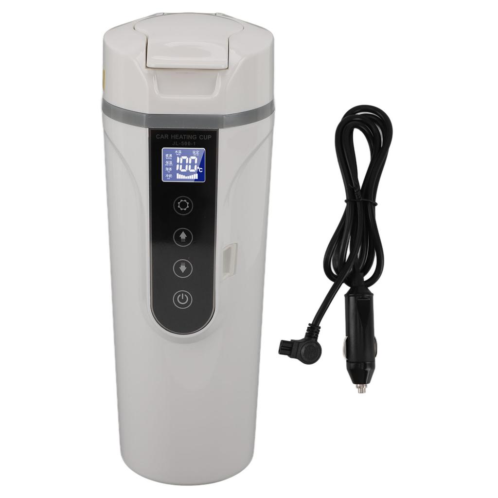 500ml Intelligent Screen Display Car Electric Kettle Car Electric Hot Water Mug Portable Car