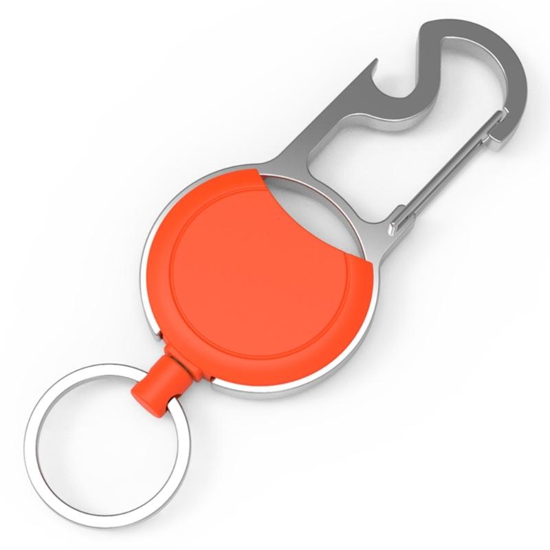 Strong Casing Keychains Retractable Badge Holder Nylon Woven Rope Keyring Coiled