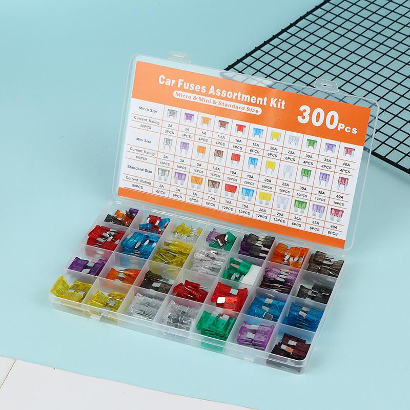 180PCS 300PCS Car Automotive Fuse Kit Assorted Quick Blow Fuses Easy Install for Auto Vehicles and Motorcycle Repairs