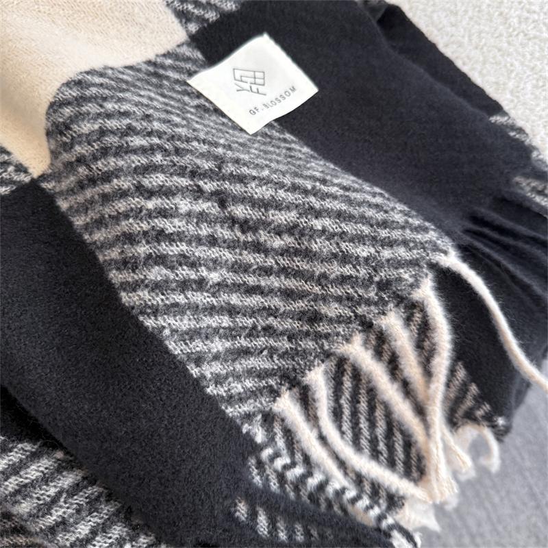 Winter Thick Warm Scarf Women Cashmere Shawl and Wraps Pashmina Plaid Neckerchief Bufanda Female Tassel Echarpe Poncho Stoles