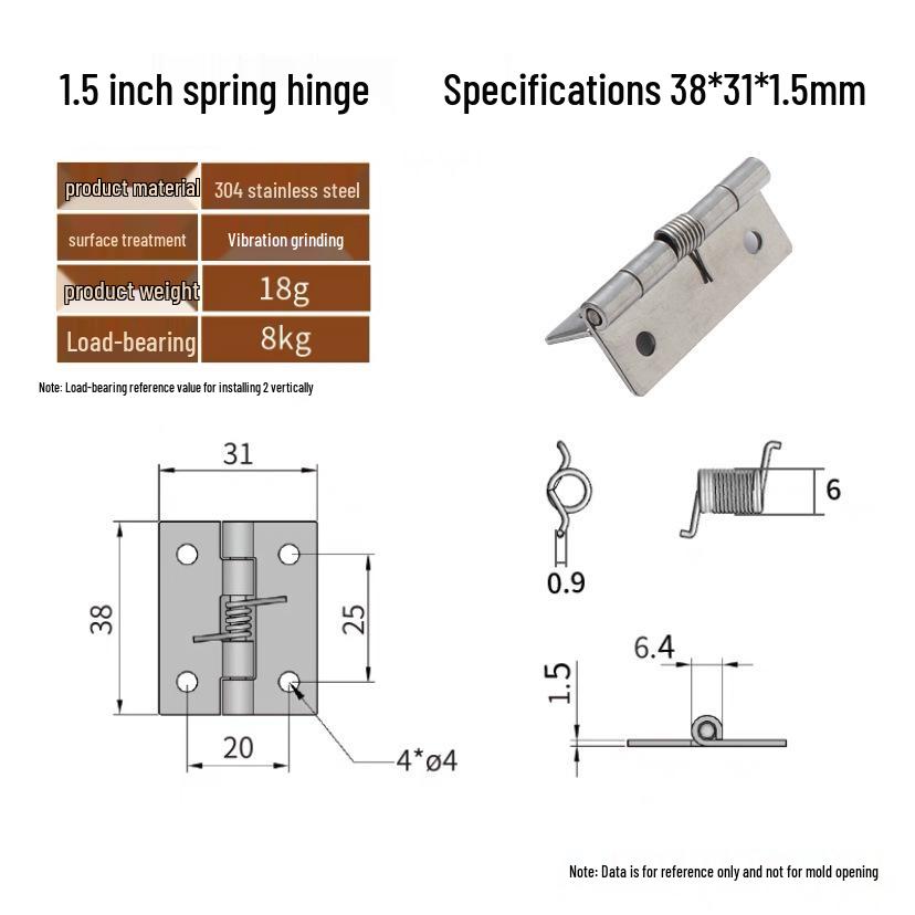 Automatic Spring Hinge - CL253-6: Available in 1", 1.5", 2", 2.5", and 3" for Smooth Opening and Closing.