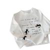 Children'S T-Shirt Spring New Korean Version Of Boys And Girls Letter Penguin Long-Sleeved Top Baby Children'S Clothing