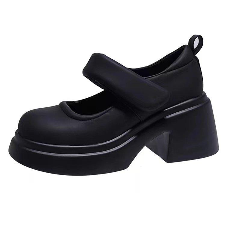 French retro platform Mary Jane small leather shoes women's 2025 new summer versatile skirt thick heel light mouth single shoes