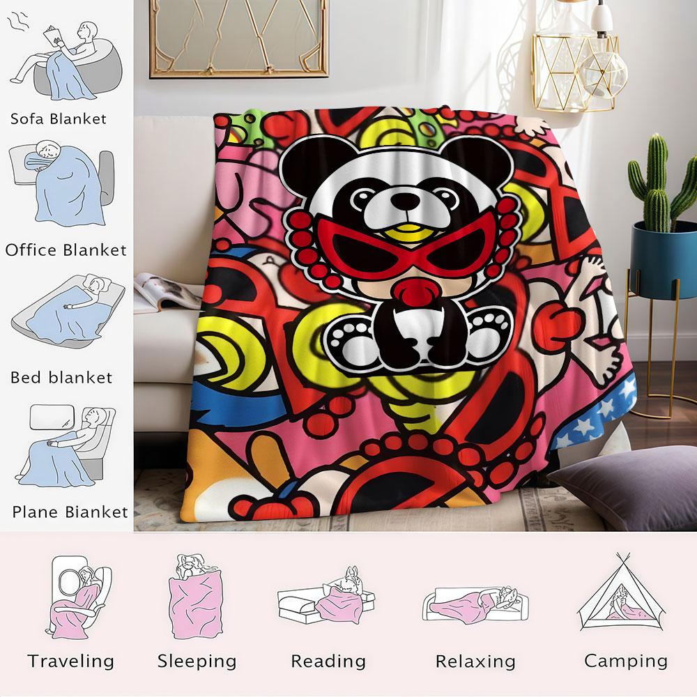 H-Hysteric-s M-Mini Flannel Blanket Warm Soft Halloween Christmas Couch Warm Cozy Decorative Decor Gift for All Season