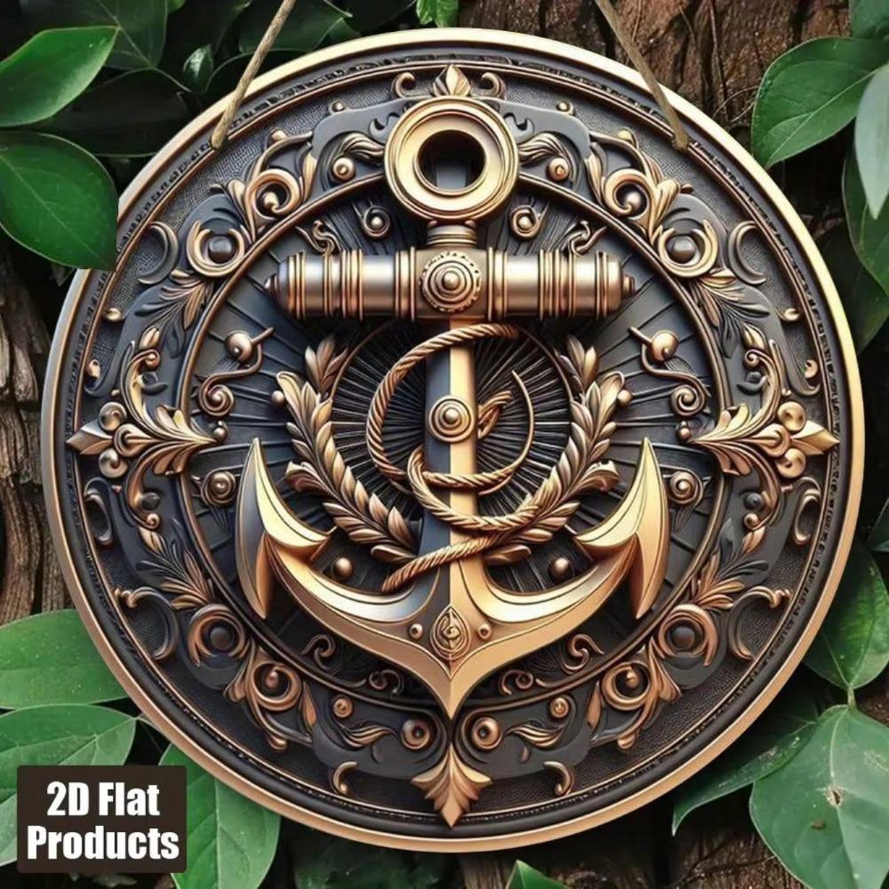 Nautisches Anker Metallschild Rustikales Bootshaken Schild Küsten Wanddeko Für Zuhause Café Restaurant