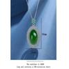 925 Sterling Silver Temperament Retro Round Green Full Diamond Zircon Necklace Wedding Anniversary Anniversary Party Gift