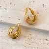 EManco ACC Style Minimalist Hoop Earrings with Mobius Loop Design and 18K Gold Plated Finishing