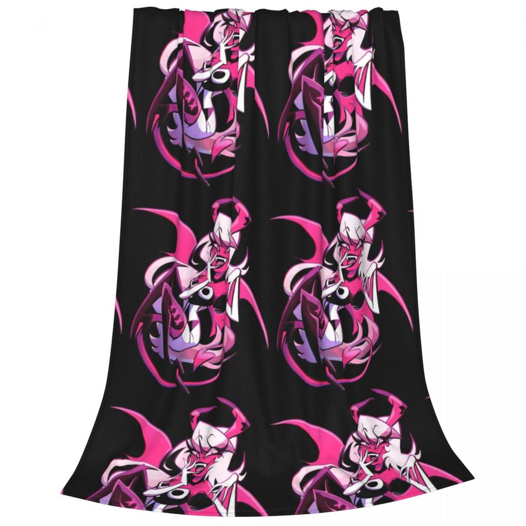 Shy Loona Flannel Throw Blankets Helluva Anime Blanket for Home Bedroom Soft Bedspread