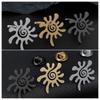 European American Retro Sunflower Rotating Spiral Men's Women's Brooches Cufflinks Suits Dresses Accessories Personalized Versatile Clothing