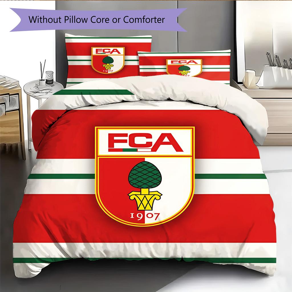 FC Augsburg Pattern Bedding Quilt Set Home Decoration Gift (1 * Duvet Cover + 2 * Pillowcase Without Core)