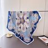 Vintage British Style Simulation Silk High-end Large Square Scarf Silk Scarf Printed Shawl Decorative Scarf Sunscreen Headscarf Scarf