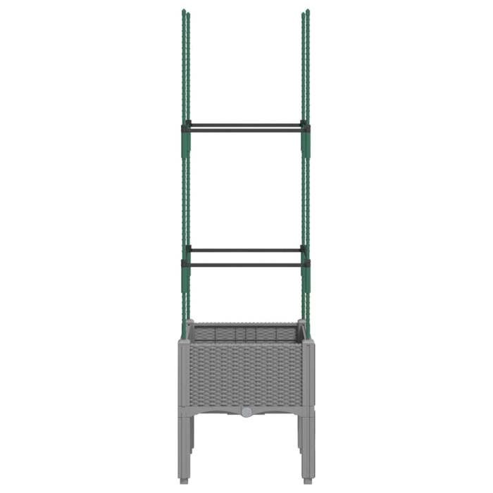 VidaXL Jardinière avec Treillis, Lit Surélevé, Bac à Fleurs, Pot de Plantes, Boîte à Fleurs Jardin Patio Terrasse Extérieur, 367947