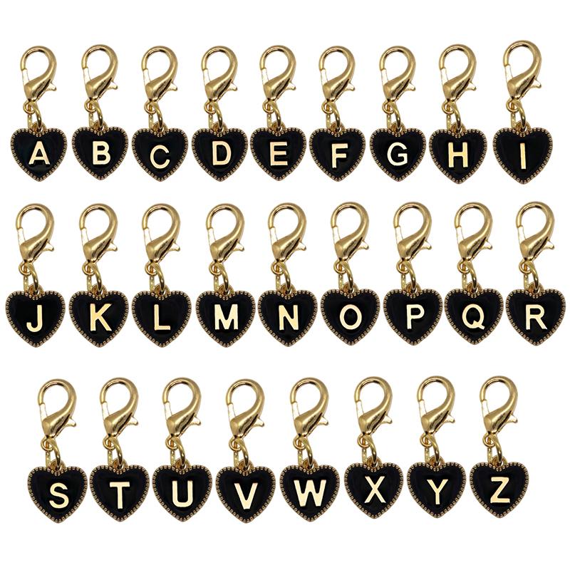1PC Love Keychain Creativity Heart Shaped Design DIY Party Metal Gift 26 English Letters Keychain Marker Lobster Buckle
