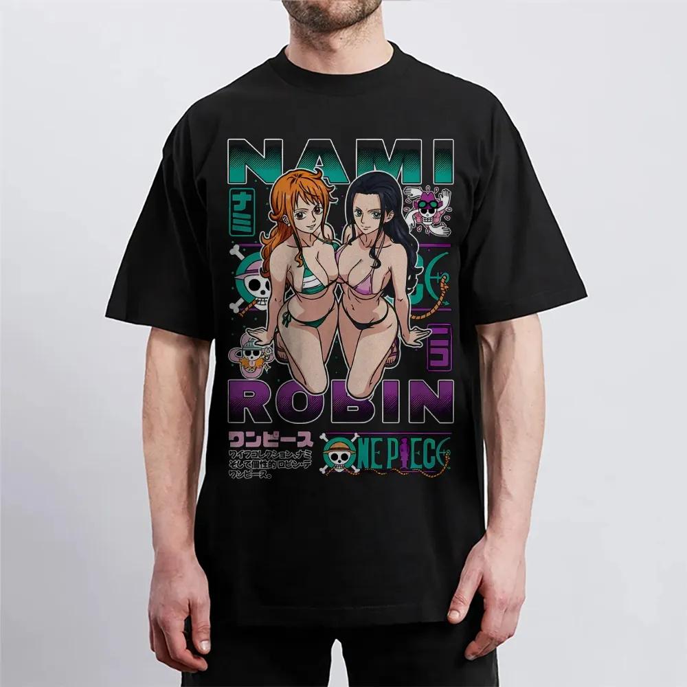 ONE PIECE T-shirt Herr Ren Bomull Vardaglig Rund Hals T-shirt Kortärmad Kläder Sommar Sport Vardaglig Kortärmad Topp
