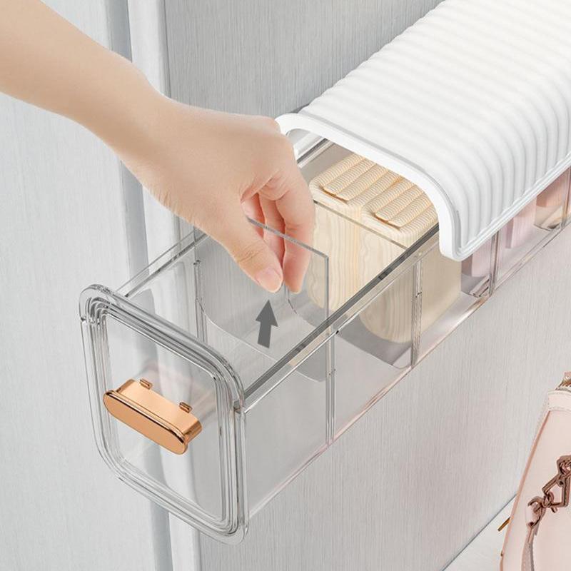 Duvar Asılı Şeffaf İç Külot Saklama Kutusu Çorap Saklama Kutusu Dolap Organizatör Yatak Odası Depolama Organizatör