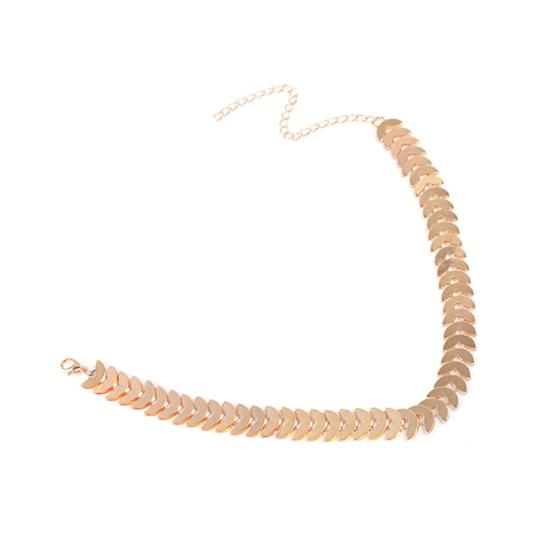 Choker Leaf Design Collar Chain Alloy Punk Women Choker Necklace Jewelry