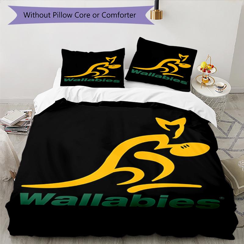 3pcs Wallabies Bedding Set Duvet Cover Closure Includes 1 Duvet Cover & 2 Pillowcases, Soft and Comfortable for All Seasons.