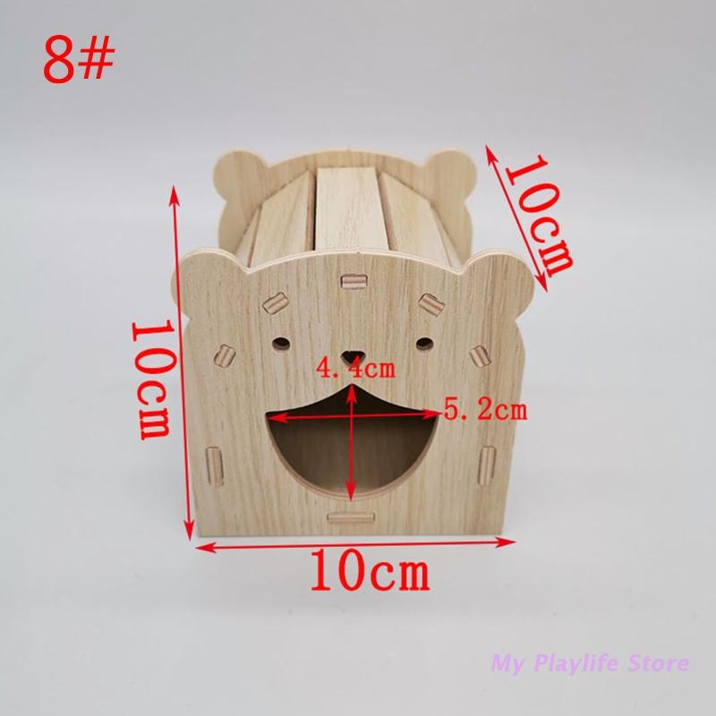 Hamsterhaus, Holzversteck, Kletternest, Lebensraumdekor, kleine Villa, Spielzeug für Mini-Rennmäuse, Goldbären, Meerschweinchen, kleine Haustiere