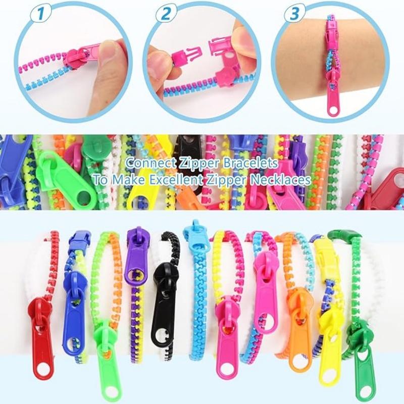 Friendship Fidget Zipper Bracelets Children Sensory Toy Fidgets Friendship Play Bracelets for Classroom Rewards Birthday