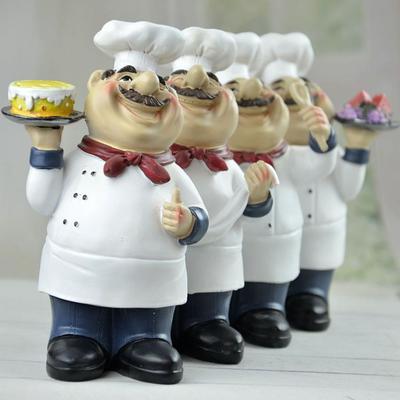 Handicraft Rustic Bakery Chef Resin Statue Simulated Crafts Farmhouse Cake Shop Decor Model Display Chef Resin Figurines