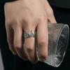 Retro Dark King Crown Adjustable Couple Rings for Men and Women