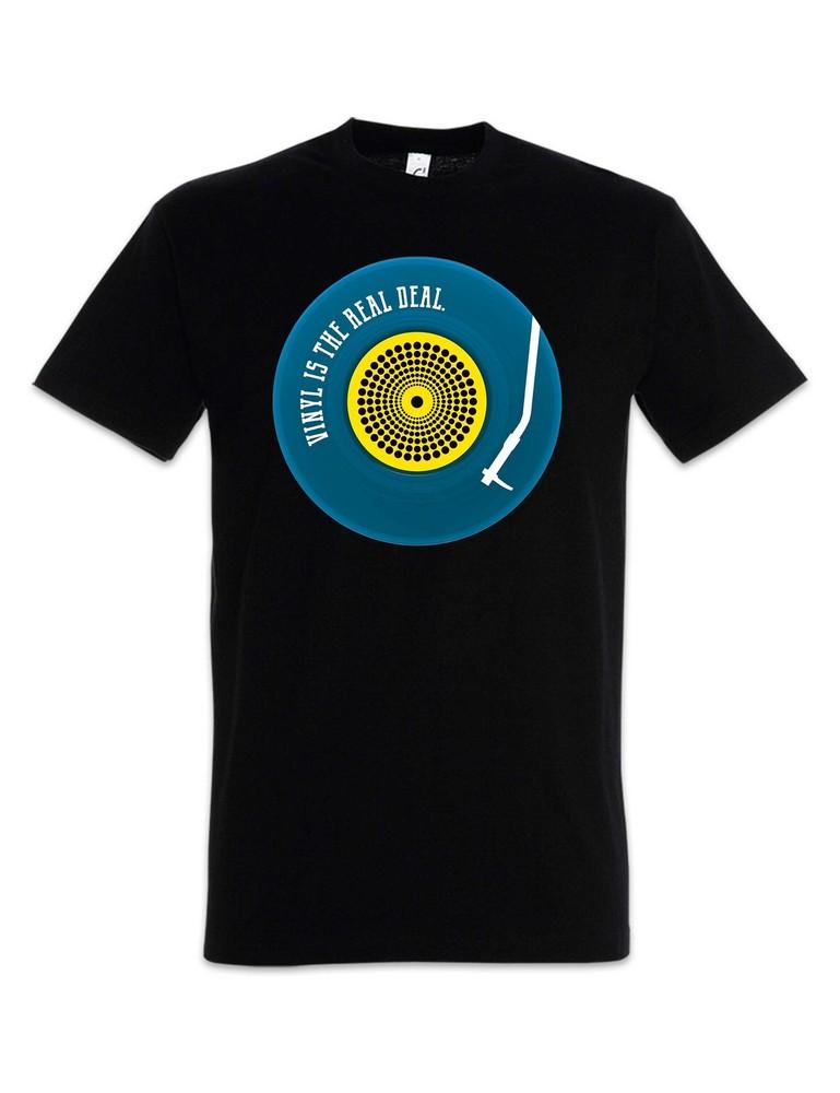 

Vinyl Is The Real Deal T-Shirt Club Disco Retro Turntable DJ MC Record Collector 2XL