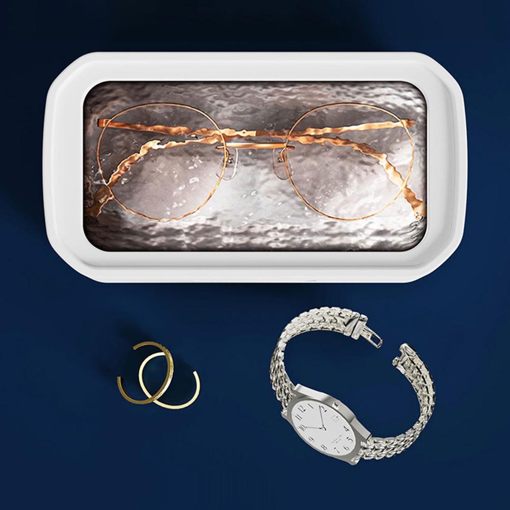 Ultrasonic Jewelry Cleaner Electric Cleaner Machine Multi-Function Ultrasonic Cleaner Stainless Steel for Rings Coin Watch Strap