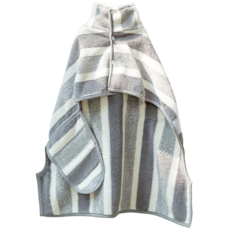 

Striped Bathrobe For Cats And Dogs Bath Towel Soft All-wrapped Quick-drying Absorbent Bath Towel Pet Comfort Coat S серый