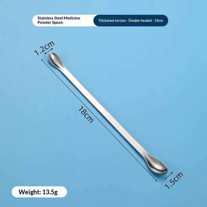 Stainless Steel Medicinal Spoon Ladle Double-ended Experiment Pharmacy Lab Use Reagents Sample Spatula Weighing Spoon