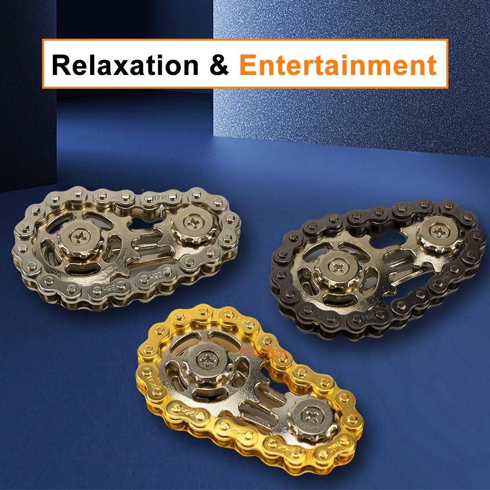 Fingertip Gyro Sprockets Flywheel Metal Toys Figet Spiner Finger Stress Relief Toys Antistress Anxiety Bike Chains For Adult Kid