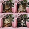 Renaissance Königliche Katze Lustiger Kissenbezug Anti-Hausstaubmilben Unsichtbarer Reißverschluss Sofa Bett