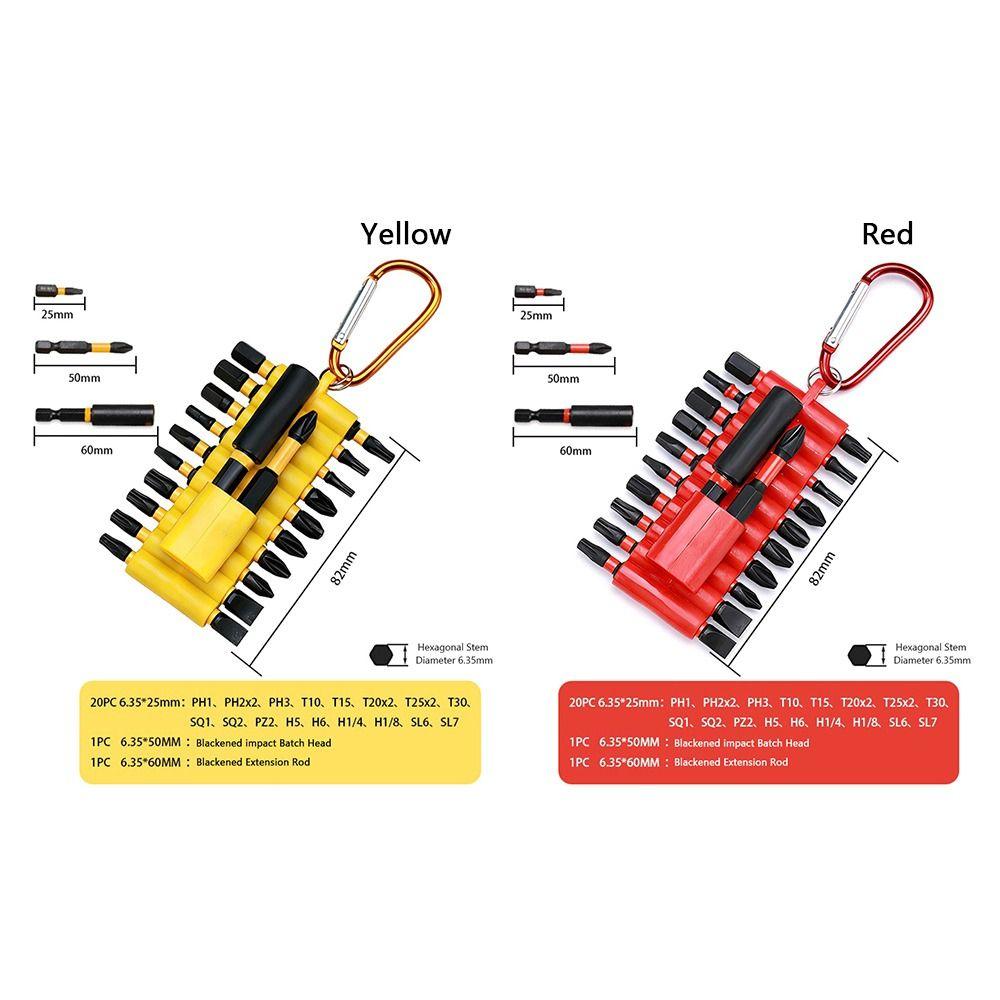 22Pcs Impact Resistant Hex Shank Bit S2 Alloy Steel Hardware Tool Set Daily Fastener Work